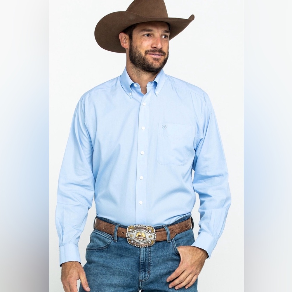 Ariat Mens Solid Wrinkle Free Classic Western Long Sleeve Shirt Size XL